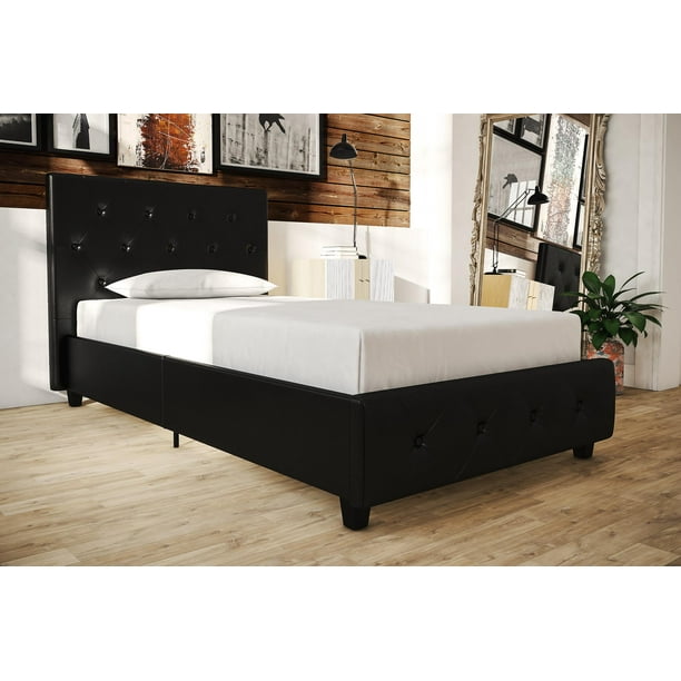 DHP Dakota Upholstered Platform Bed, Twin Size Frame, Black - Walmart
