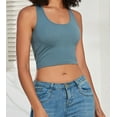 thumbnail image 2 of Porvike Crop Tops for Women Workout Tanks Racerback Cropped Yoga Shirts 3 Pack Blue/Grey/Red S, 2 of 6
