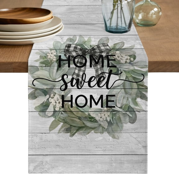 Table Runners 90 Inches Long Dress Scarves, Farmhouse Leaves Farmhouse Coffee/Dining/Kitchen Table Decor Table Runner for Living Room, Florals Country Vintage Gray Wood 13x90 Inch