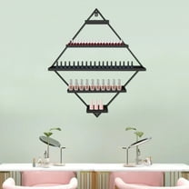 5 Layers Nail Polish Wall Rack Black Rhombic Nail Polish Shelves Holder Display