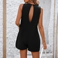 thumbnail image 3 of Women's Sleeveless Crew Neck Romper with Pockets Casual Loose Summer Short Jumpsuit, 3 of 7