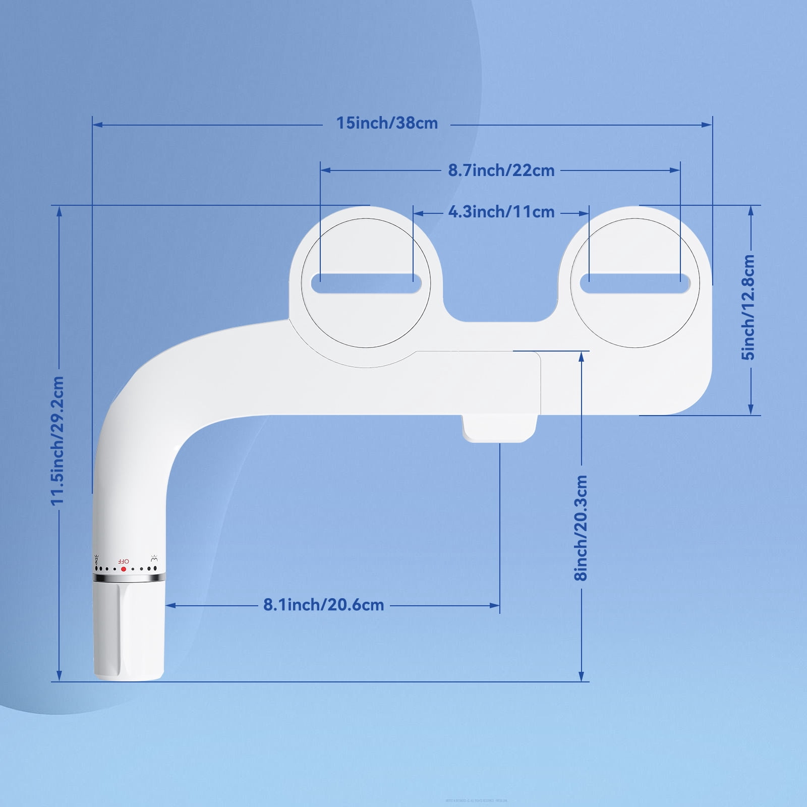 HOROW Ultra-Slim Bidet, Non-Electric Dual Nozzle Feminine Wash Fresh Water Sprayer, Adjustable Water Pressure, Bidet for Toilet Seat Attachment, Stainless Steel Inlet Badays