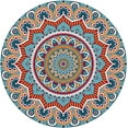 thumbnail image 2 of Fitted Round Tablecloth, Elastic Edge Design,Suitable for Round Tables Ranging from 36 in to 44 in,Round Outdoor Tablecloth,Mandala Style,Easy Clean & Stain Resistant, 2 of 6