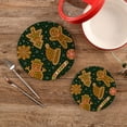 thumbnail image 2 of SKYSONIC 2Pcs Trivet Pot Holder, Christmas Cookies Round Woven Potholders Set Cotton Braided Hot Pads Coasters Table Mats for Cooking and Baking, 2 of 7