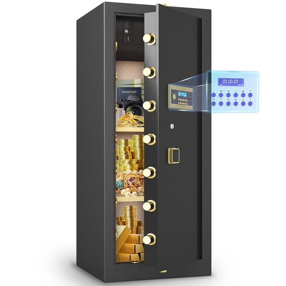 Extra Large Safe Box, Fireproof Safe with Digital Lock, Heavy Duty Steel Safe Cabinet with Multiple Locking Bolts for Mall Home Office to Protect Money, Gold, Jewelry, Height 59"
