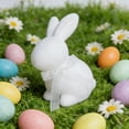 thumbnail image 6 of Easter Flocked Bunny Figurine with Bow, Realistic Fuzzy Rabbit Statue, Adorable Easter Bunny Decor Home Tabletop Decor, Soft Easter Decor for Cozy Farmhouse Mantel and Shelf Display, 7*8.6in, White, 6 of 7