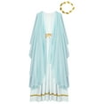 thumbnail image 4 of Doomiva Girls Athenian Princess Toga Dress with Laurel Ancient Greek Nymph Dress-up Light Blue 6, 4 of 5