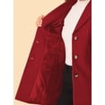 thumbnail image 5 of Abrigos largos de invierno con solapa con muesca y un solo pecho para mujer Rojo S, 5 of 5