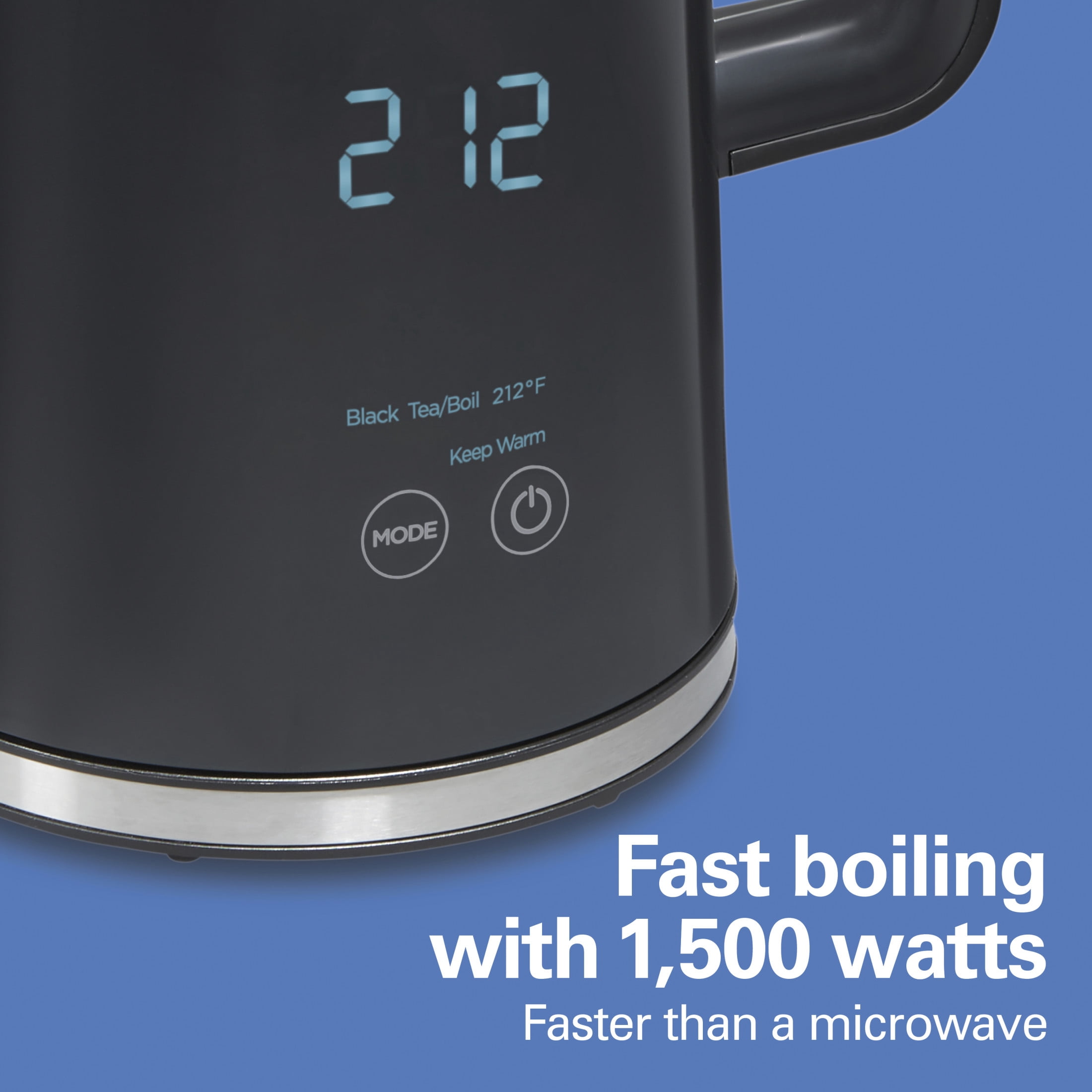 Hamilton Beach Cool-Touch Digital Electric Kettle, Tea & Water Kettle, 1.7L, Black