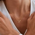 thumbnail image 4 of Gold Necklace for Women - Bow Necklace 14K Gold Plated Dainty Cubic Zirconia Bow Necklace Small Bow Necklace Trendy Necklaces for Women Minimalist Jewelry, 4 of 5
