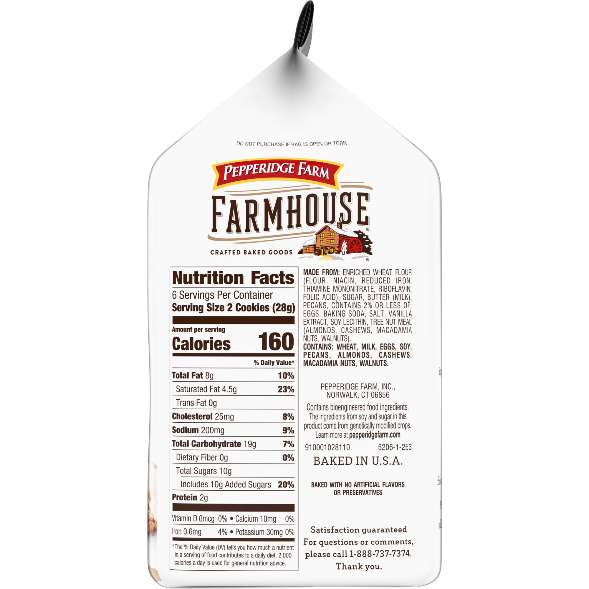(4 pack) Pepperidge Farm Farmhouse Thin & Crispy Butter Pecan Cookies, 5.9 oz Bag