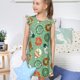 thumbnail image 4 of Fotbe Christmas Donuts Vestido de Dormir para Niñas de 3 a 10 Años, Mangas Cortas, Estilo Princesa, Pijama Camisón con Mangas Voladas-Large, 4 of 6