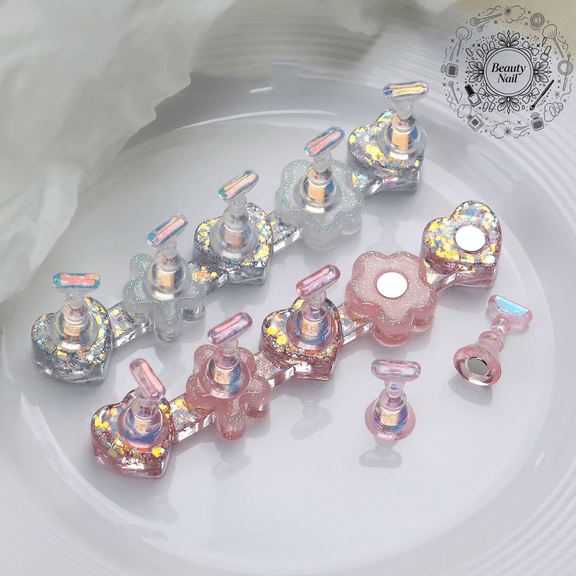 Resin Nail Tip Holder Stand, Reusable Manicure Display Support Tool, Portable Nail Art Training Bracket for False Nail Making, DIY Nail Decoration Supplies for Home Salon Use
