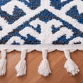 thumbnail image 3 of SAFAVIEH Moroccan Tassel Desmond Southwestern Shag Area Rug, Navy/Ivory, 6'7" x 6'7" Round, 3 of 8