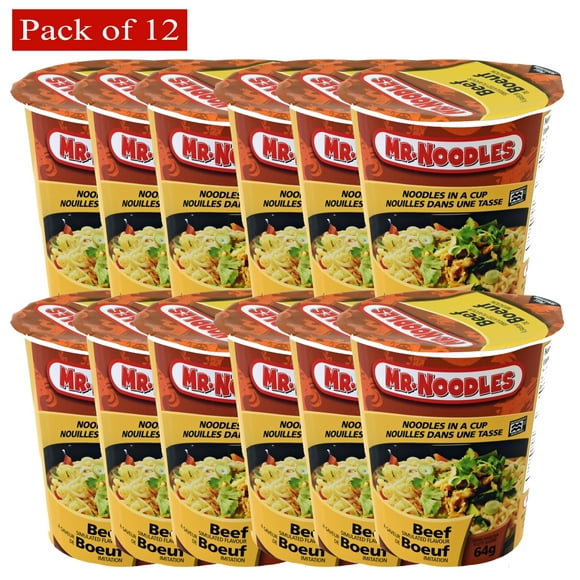 Mr. Noodles Bowl Beef Simulated Flavour in Cup 64gm - Pack of 12