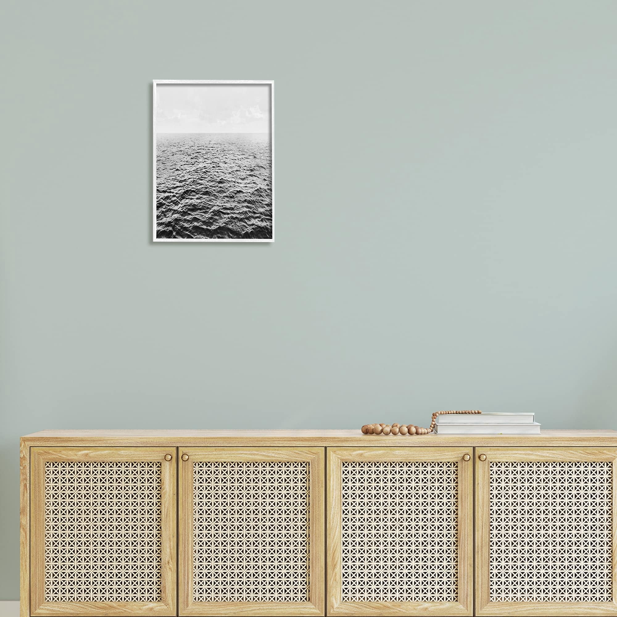 Stupell Industries Monochrome Stormy Sea Rough Water Foggy Ocean , 16 x 20, Design by Mike Calascibetta