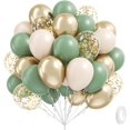 thumbnail image 2 of Yanonmyfd Sage green Balloons, 60pcs 12inch Sage green Sand White Metallic Gold Confetti Balloons for Boho Birthday Wedding Bridal Baby Shower Engagement Party Decorations,Brown, 2 of 21