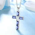 thumbnail image 4 of Jewmon 925 Sterling Silver Cross Necklace December Birthstone Cross Pendant Necklace for Women Mens Couples Birthday Christmas Anniversary Gifts, 4 of 8