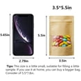 thumbnail image 2 of 50pcs Kraft Paper Bag with Window Resealable Food Storage Ziplock Bag Stand Up Large Pouches 3.5×5.5in, 2 of 8