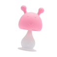 thumbnail image 4 of Juguete para la dentición de setas de conejo con música agradable, parte inferior de ventosa para evitar morderse las manos, juguetes para la dentición de calidad alimentaria, color rosa, 4 of 9