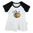 thumbnail image 1 of Animal Bee Sweet Pattern Dresses For Baby, Newborn Babies Skirts, Infant Princess Dress, 0-24M Kids Graphic Clothes (Black Raglan Dresses, 18-24 Months), 1 of 4