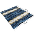 thumbnail image 4 of Blue Gold Wave Marble Pattern Blanket,Comfortable Soft Flannel Throw Blanket,All Season,Warm Lightweight Blankets for Sofa Bed Couch Living Room Chair,50"x60", 4 of 4