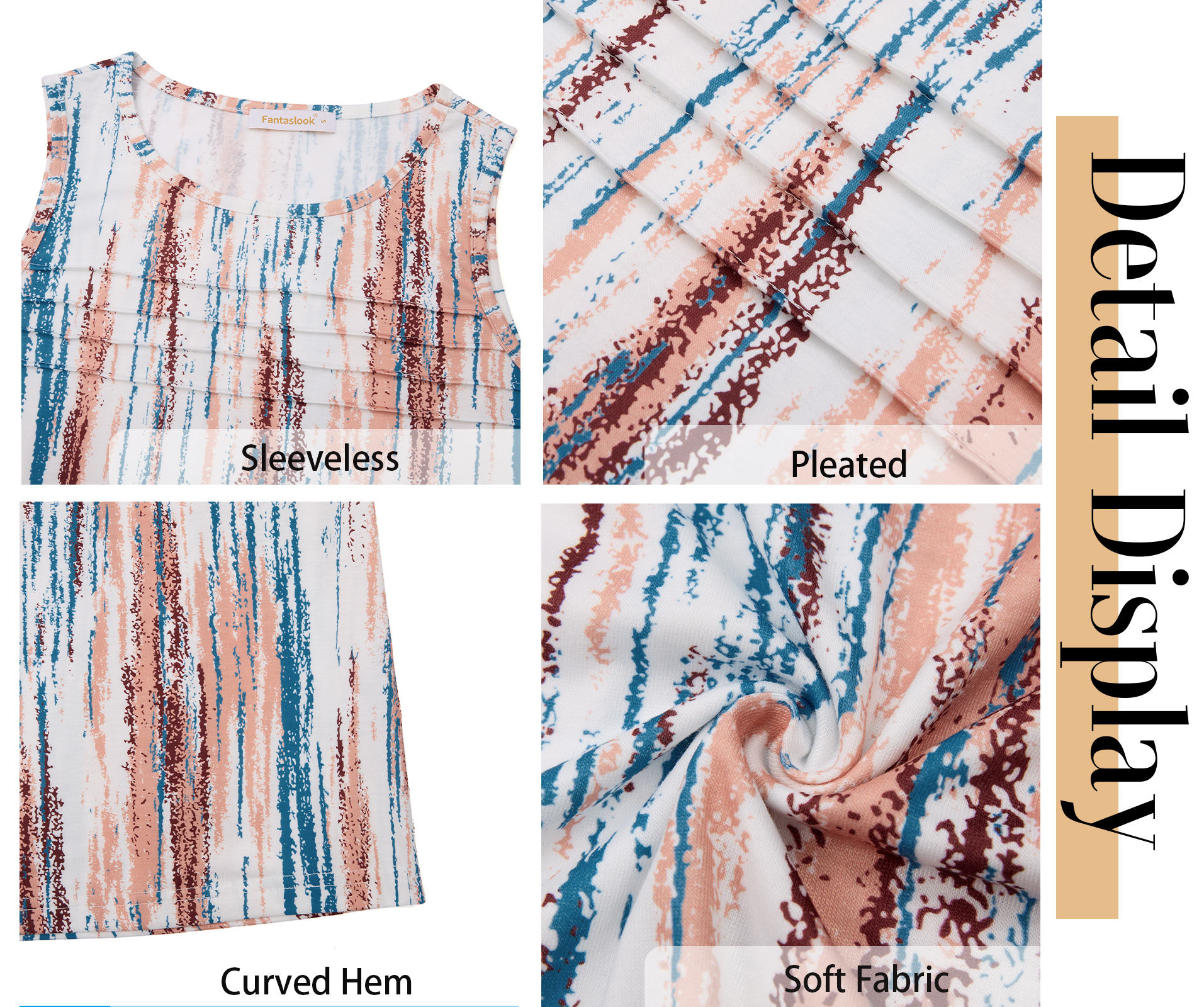 Fantaslook Women's Pleated Floral Tank Top photo 6