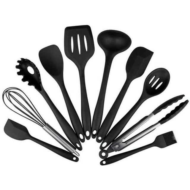 Ensemble de 10 Ustensiles de Cuisine en Silicone Sans BPA