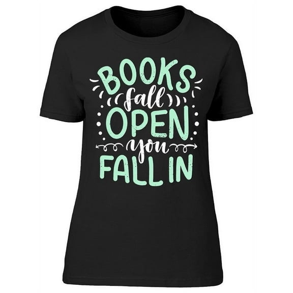 Books Fall Open T-Shirt Women -Image by Shutterstock, Female x-Large