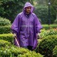 thumbnail image 5 of Kilaqueen Reusable EVA Rain Poncho with Drawstring Hood Lightweight Waterproof Raincoat for Adults Unisex Long Rain Cape for Hiking Camping, 5 of 7