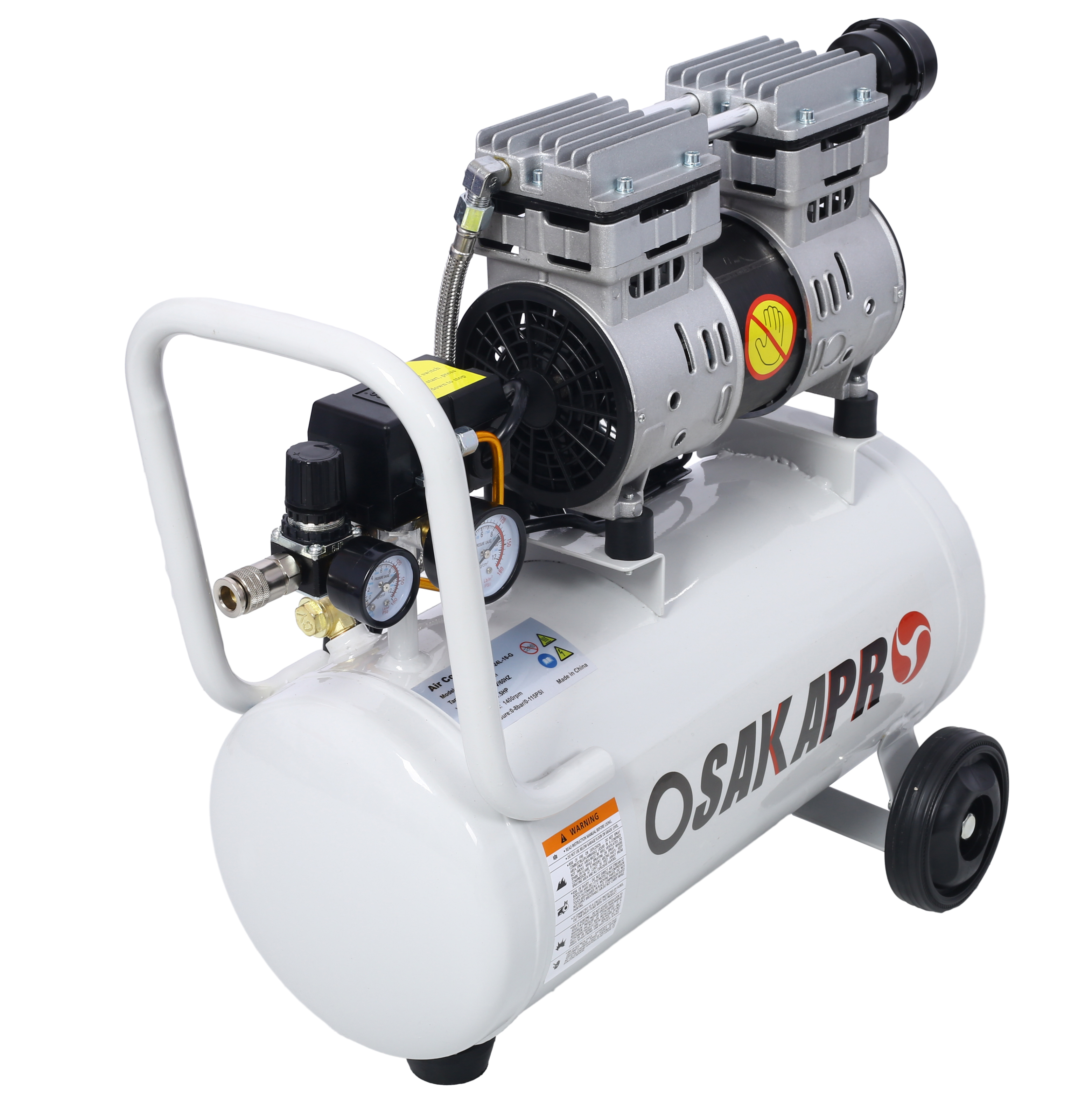 1.5 HP Air Compressor 8 Gallon Oil-Free - Portable Electric Shop Compressor