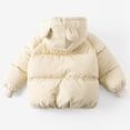 thumbnail image 4 of KYAIGUO Baby Boys Girls Hooded Puffer Jacket with Ears Toddler Winter Warm Coat Thick Cotton Coat Long Sleeve Outerwear for 1-6Y, 4 of 5