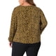 thumbnail image 3 of Blusa de trabajo casual para mujeres GRACE & GRANDEUR de talla grande, con cuello en V, mangas largas y estampado de lunares, 2024, 4X, marrón, 3 of 6