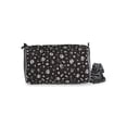 thumbnail image 3 of No Boundaries Women's Quilted Pouch and Hair Scrunchie Set, 2-Piece, Balck Ditsy/Floral, 3 of 5