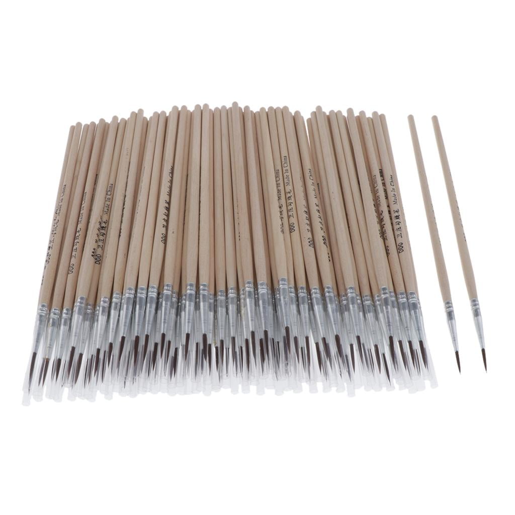 100x Lots Wooden Pointed Tips Brush Painting , 7x2mm