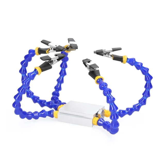 Mistaha Outil de Soudure à Main en Alliage d'Aluminium à 5 Bras avec Clips en Silicone pour Alligator - Pince Flexible pour Réparation de Modèle d'Avion