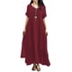 thumbnail image 1 of Nueva moda mujer vestido flojo ocasional del color sólido de manga corta boho summer maxi vesti Irfora Vestido, 1 of 7