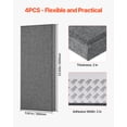 thumbnail image 6 of VEVOR 4 PCS Acoustic Panels, 2 inch Thick 23.6 x 11.8 inch Fiberglass Sound Absorbing Panels, Self-adhesive Soundproof Wall Boards, for Studios, Office, Home Theater,Meeting Room, Gray, 6 of 9