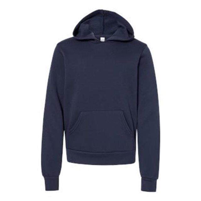Bella Canvas Youth Sponge Fleece Pullover Hooded Sweatshirt, S, Navy