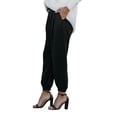 thumbnail image 4 of TRKIYQC Pantalones largos de cintura alta para mujer, pantalones con banda en el tobillo con cordón, negro beige TRKIYQC  moda, 4 of 7
