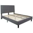 thumbnail image 2 of Flash Furniture Roxbury Queen Size Tufted Upholstered Platform Bed in Light Gray Fabric, 2 of 11