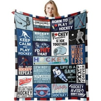 Hockey Gifts Blanket 50"x60" - Field Hockey Gifts for Boys - Hockey Gifts for Men - Hockey Lovers Gifts - Hockey Themed Gifts - Christmas/Birthday Gift Ideas for Hockey Lover