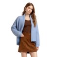 thumbnail image 3 of PAOLA RIBONI Lightweight Open-Front Cardigan in Soft Gray for Women, Relaxed Fit Sweater Crafted with RWS Wool & Recycled Polyester for Cozy Styling, 3 of 8