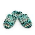 thumbnail image 2 of COEQINE American Tribal Cow Print Teal Womens Open Toe Slippers Trendy Slip On House Slides Soft Fuzzy Slippers Portable Indoor Shoes Slip On Home Sandals Footwear for Guest Ladies Mom, 42-43, 2 of 7