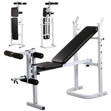 Zimtown Folding Lifting Weight Bench Stand, with Leg Developer, Flat Incline Posion, for Home Gym Abdominal Strength Fitness