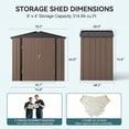 thumbnail image 5 of Lofka 6 x 4 FT Outdoor Storage Shed, Tools Storage Garden Shed with Lockable  Door for Outsides, Brown, 5 of 8
