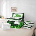 thumbnail image 6 of jejeloiu Four Leaf Clover 7-Piece Twin Bedding Sets,Lucky St.Patrick'S Day Bedding Comforter Set,Green Black Check Sheet Sets For Kids,Ultra Soft Home Decor Reversible, 6 of 8