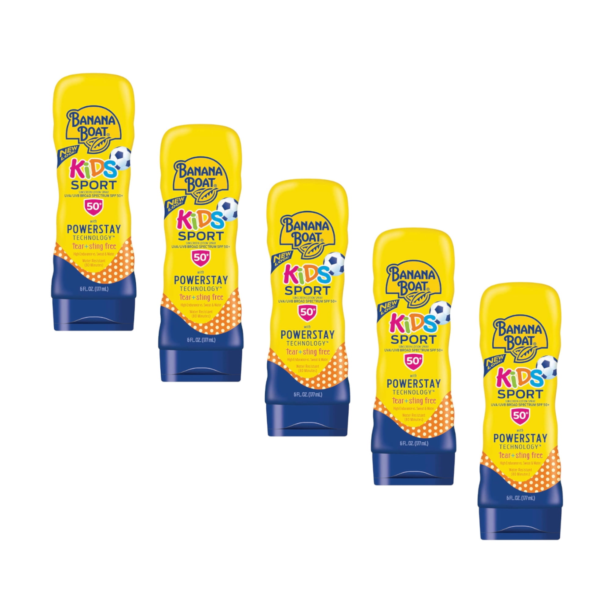 5 Pack Banana Boat Kids Sport Sunscreen Lotion SPF 50+ 6oz Each