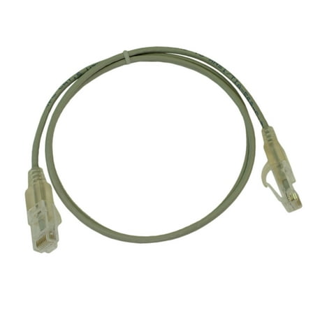 4ft Cat6 SLIM Ethernet RJ45 Patch Cable, Stranded, Snagless Booted, GRAY