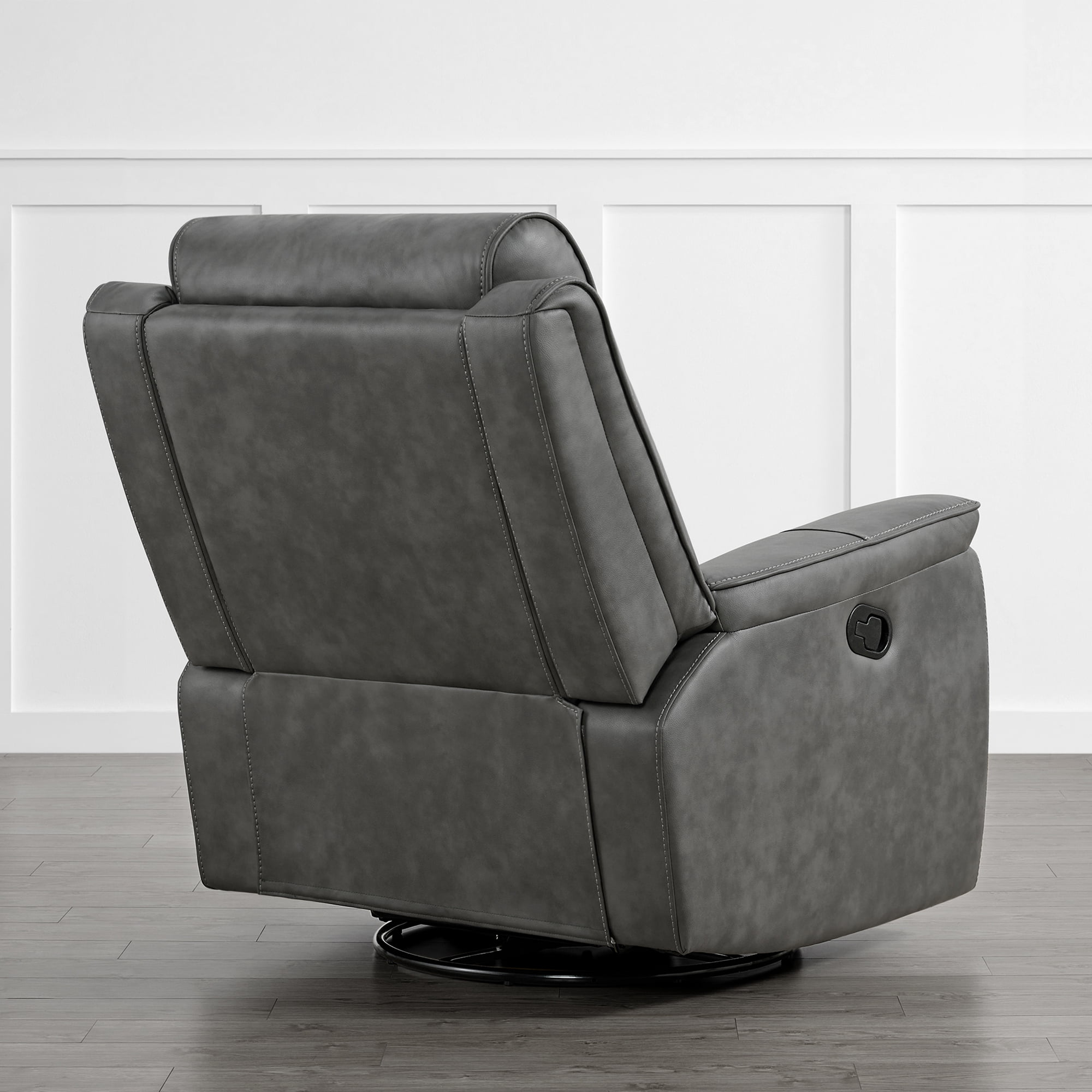 Spruce & Spring360° Swivel Manual Recliner with Glider Motion for Living Room, Dark Gray